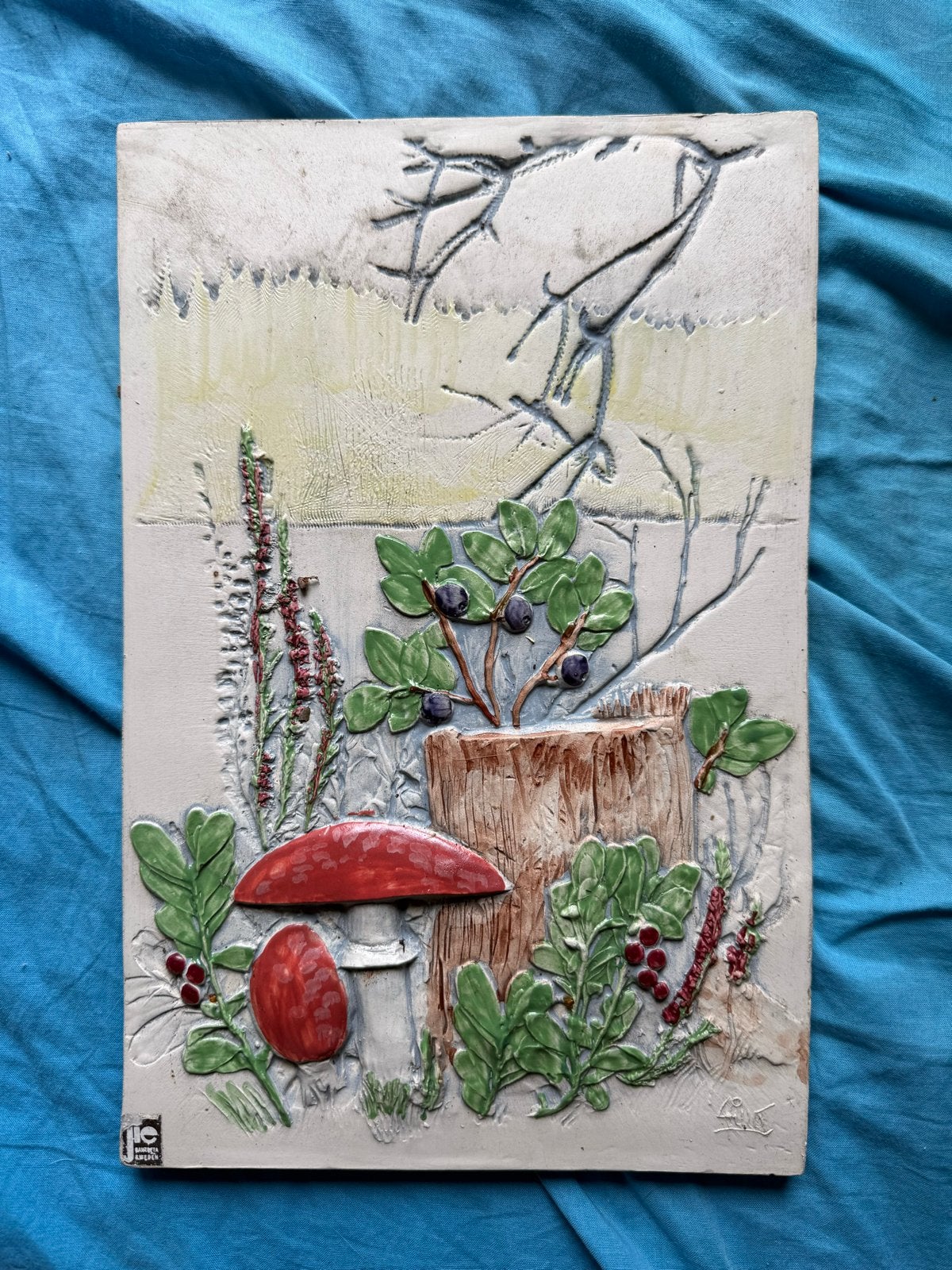 Set van 2 vintage JIE Gantofta keramische wandtegels, Ophalen of Verzenden