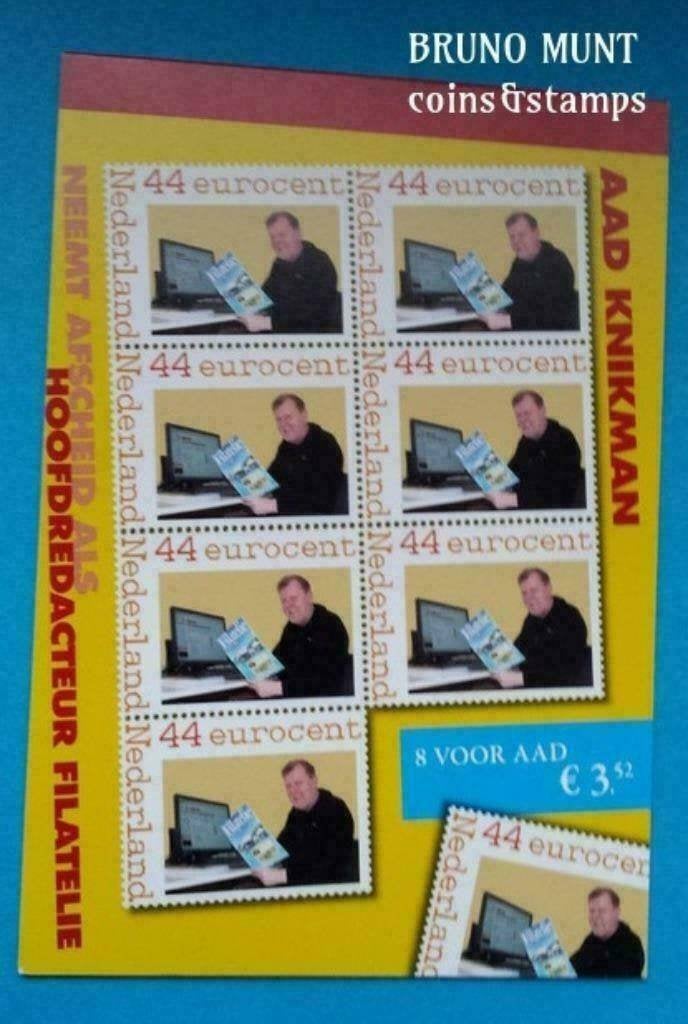 Persoonlijk Postzegelboekje Aad Knikman, afscheid als...., Postzegels en Munten, Postzegels | Nederland, Verzenden, Na 1940, Postfris