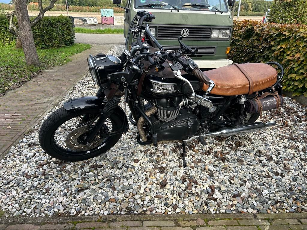 Triumph Bonneville T100 Zwart 2013 Custom Bike, Motoren, Motoren | Triumph, 2 cilinders, Motorrijbewijs A, Particulier, Meer dan 35 kW