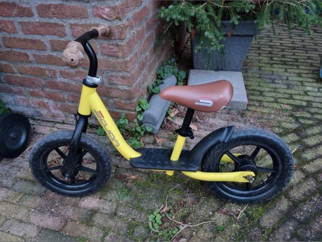 Gele kinderloopfiets - Ideaal voor de kleintjes!, Ophalen, Gebruikt, Minder dan 16 inch, Soran