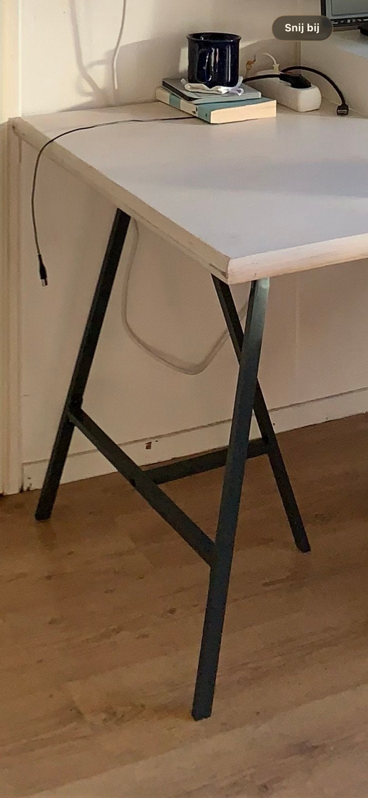 2 Bureaupoten schragen IKEA, Ophalen, Zo goed als nieuw