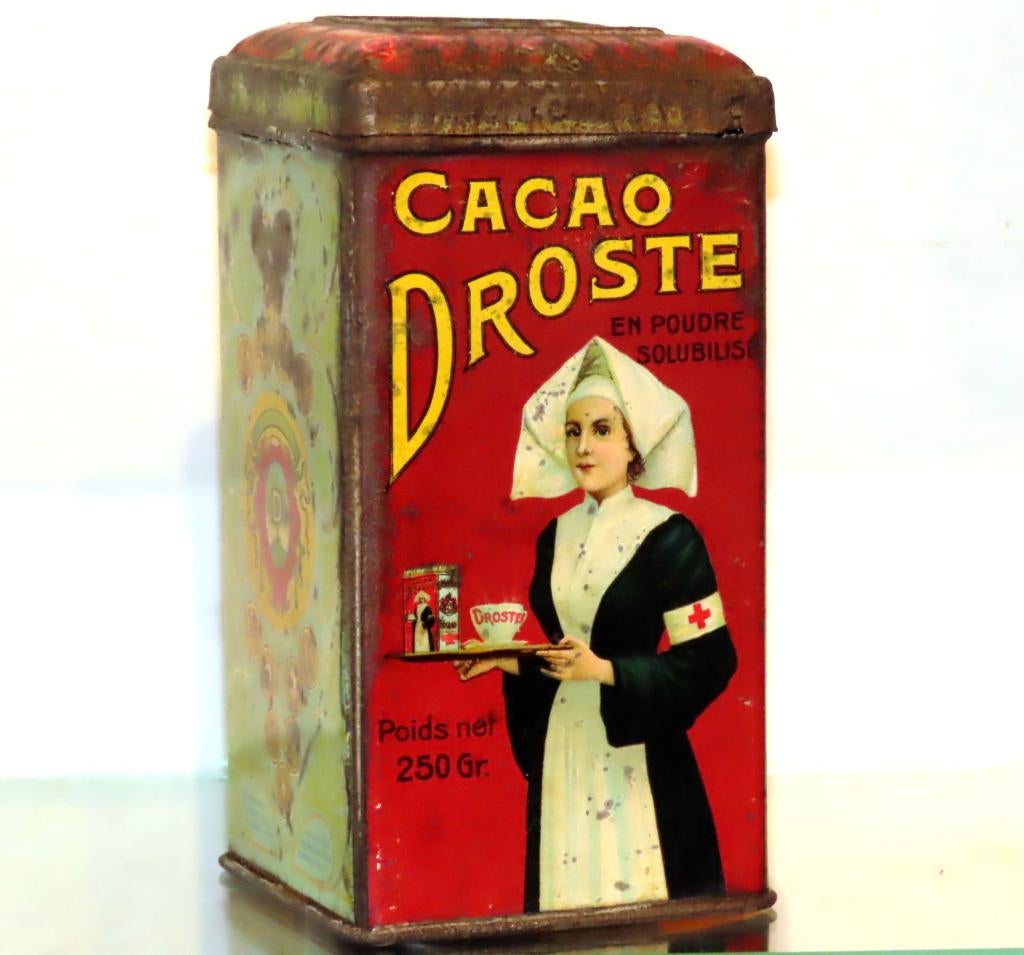 Droste Rood Kruisje Cacao Blik Haarlem, Verzamelen, Blikken, Ophalen of Verzenden, Gebruikt, Overige, Droste