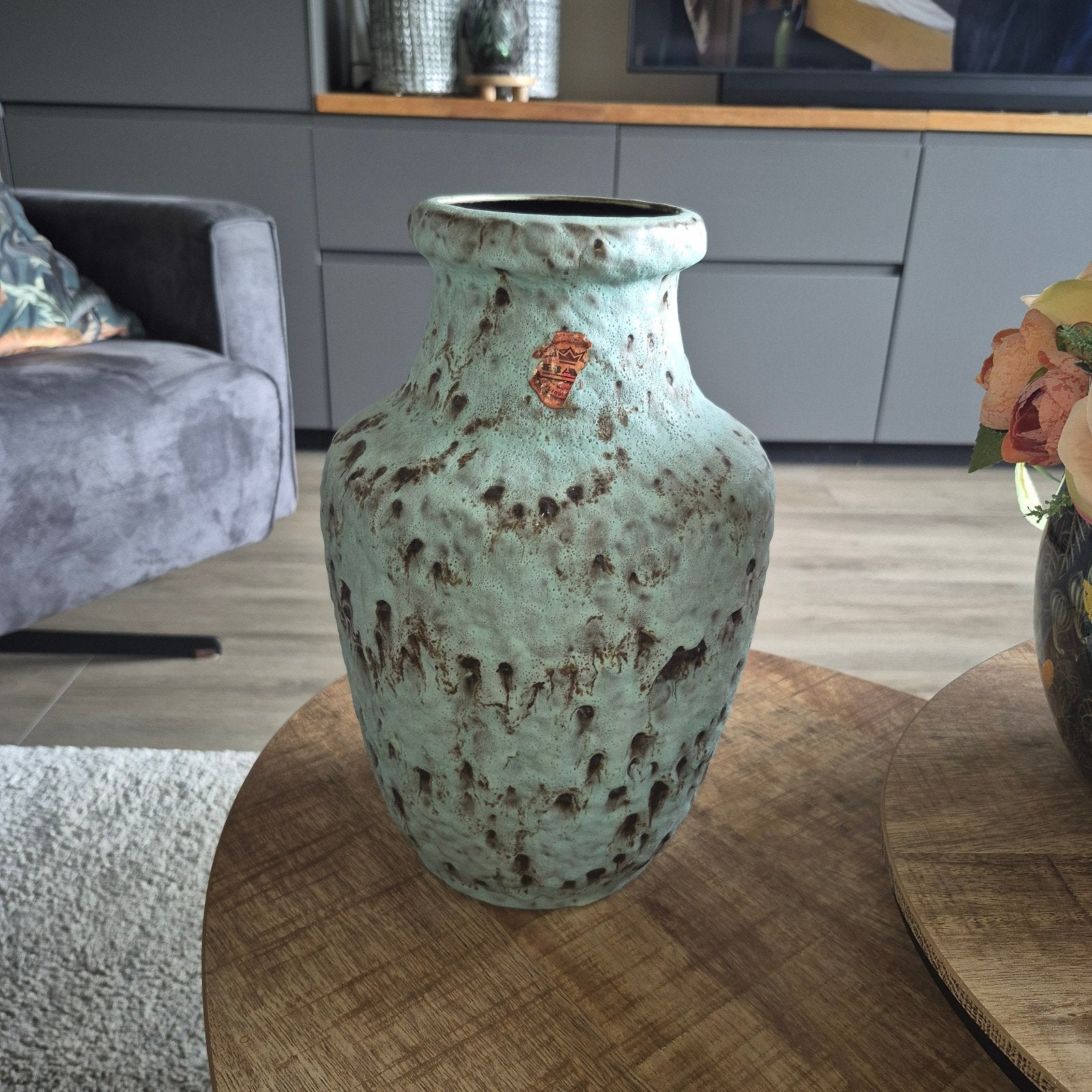 West Germany Bay Fat Lava vaas 560-30, lichtgroen, 30CM, Antiek en Kunst, Antiek | Vazen, Ophalen