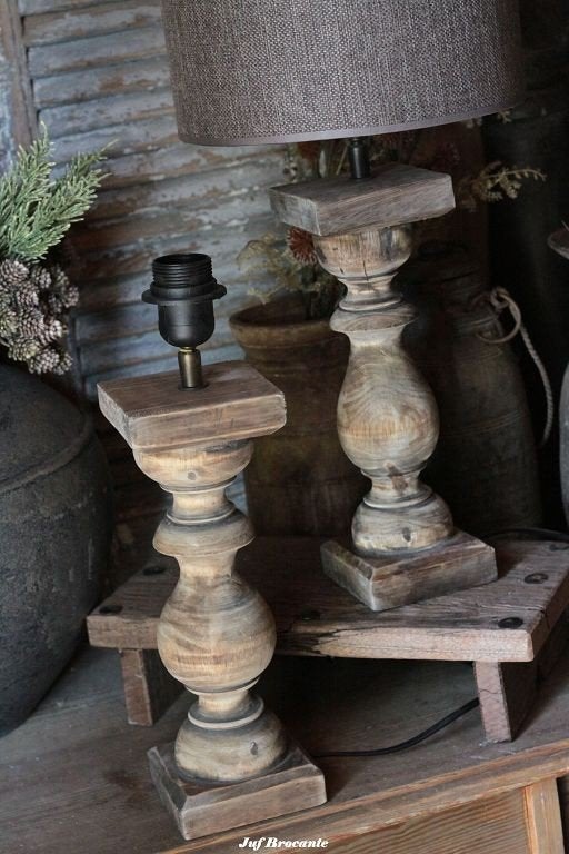 Balusterlamp vintage brown vierkant, Www.jufbrocante.nl, Www.jufbrocante.nl, Nieuw, Ophalen of Verzenden