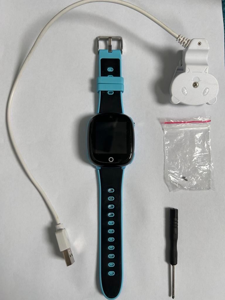Smartwatch voor kinderen - Blauw/Zwart met GPS, Sieraden, Tassen en Uiterlijk, Smartwatches, Ophalen, Blauw, Zo goed als nieuw