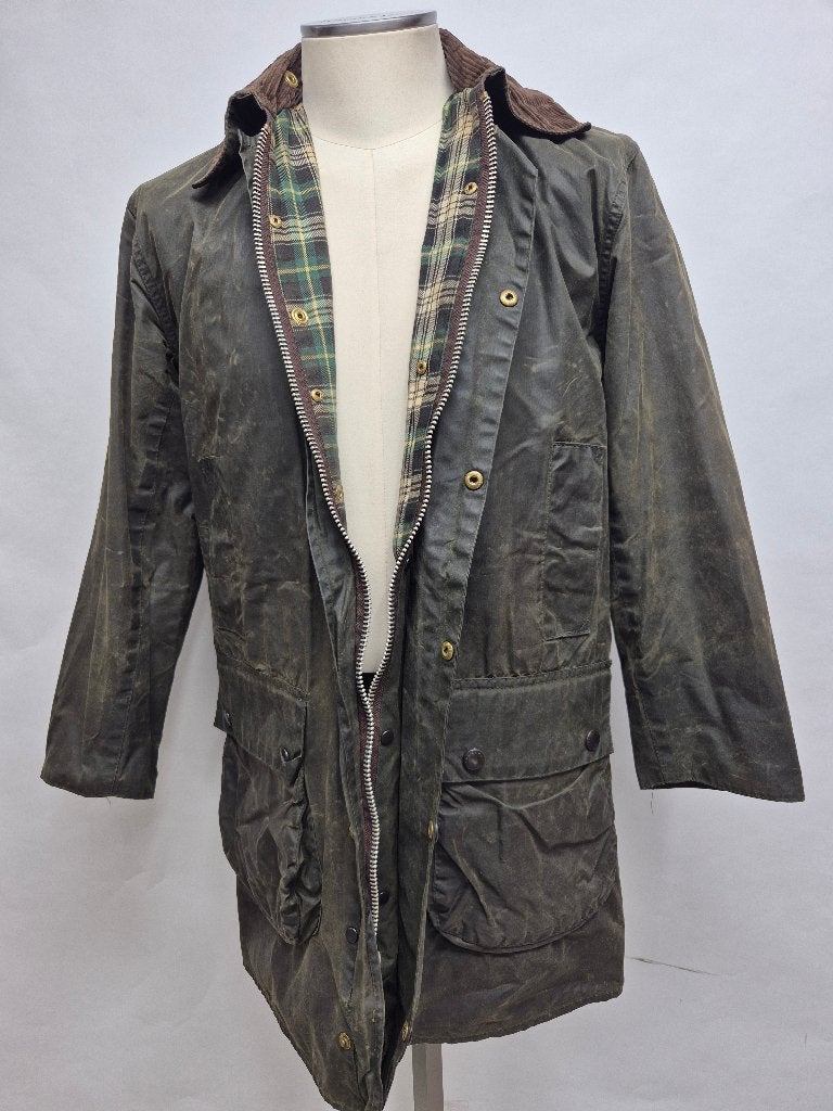 Barbour Border vintage waxjas, maat C36-91cm Small, Kleding | Heren, Barbour, Ophalen of Verzenden, Gedragen, Groen