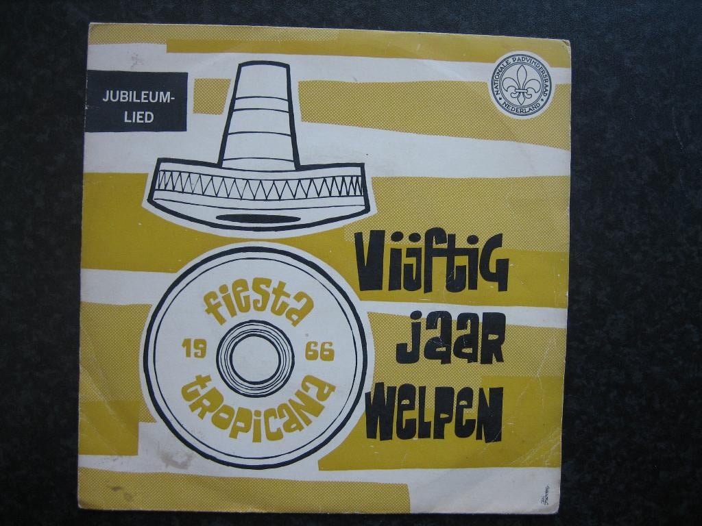 scouting 50 jaar welpen  grammefoonplaat Jubileumlied 1966, Verzamelen, Scouting, Ophalen of Verzenden, Zo goed als nieuw, Overige typen