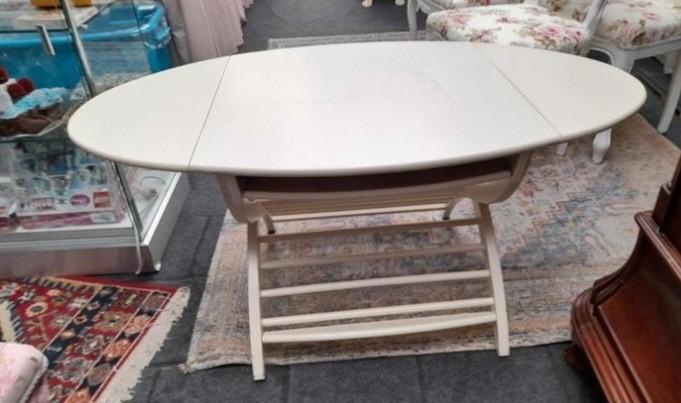 Witte salon hangoor tafeltje, Zo goed als nieuw, Minder dan 50 cm, Rechthoekig, 50 tot 100 cm