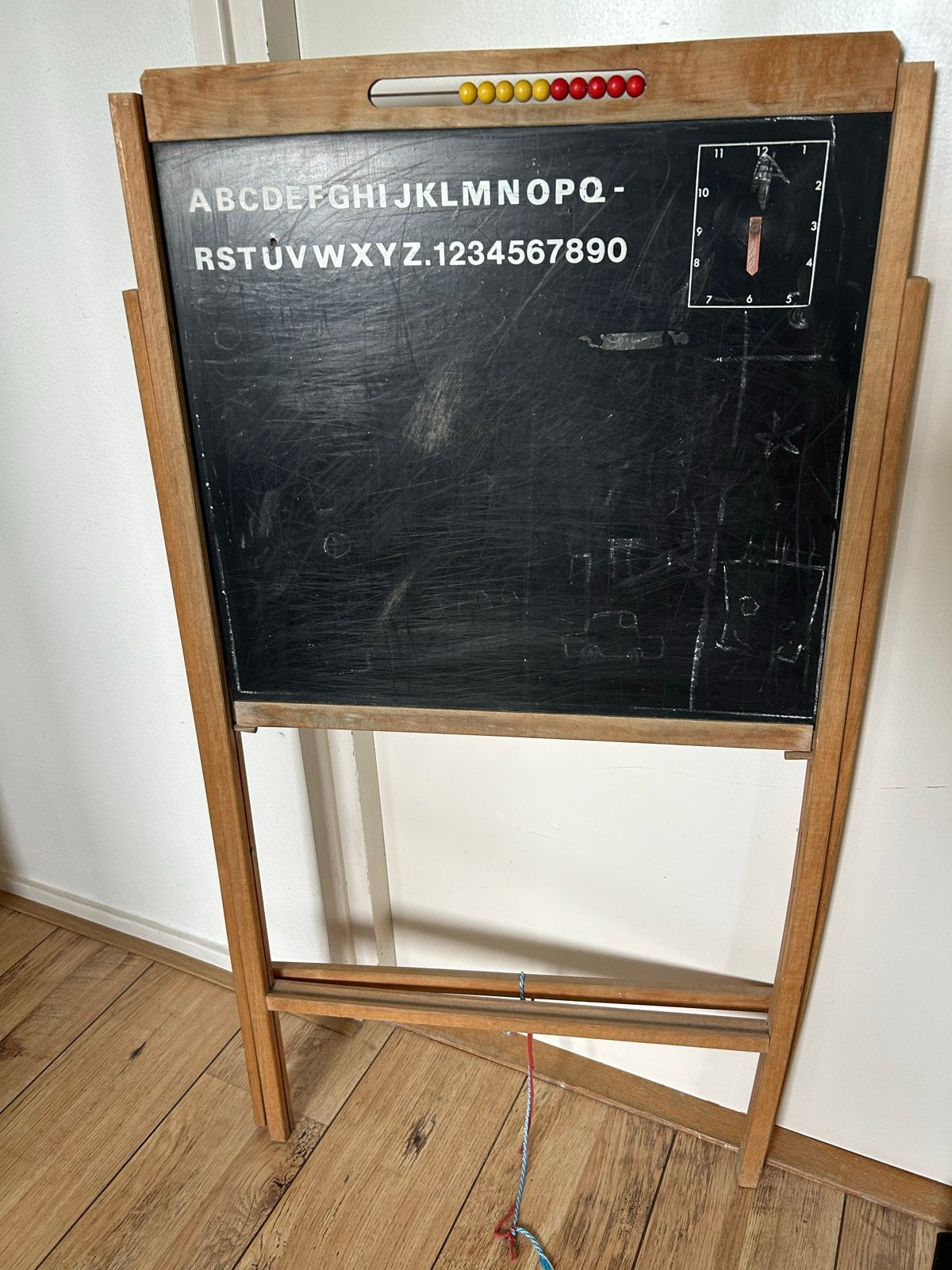 Vintage Schoolbord met Telraam en Klok, Ophalen, Gebruikt, Rekenen