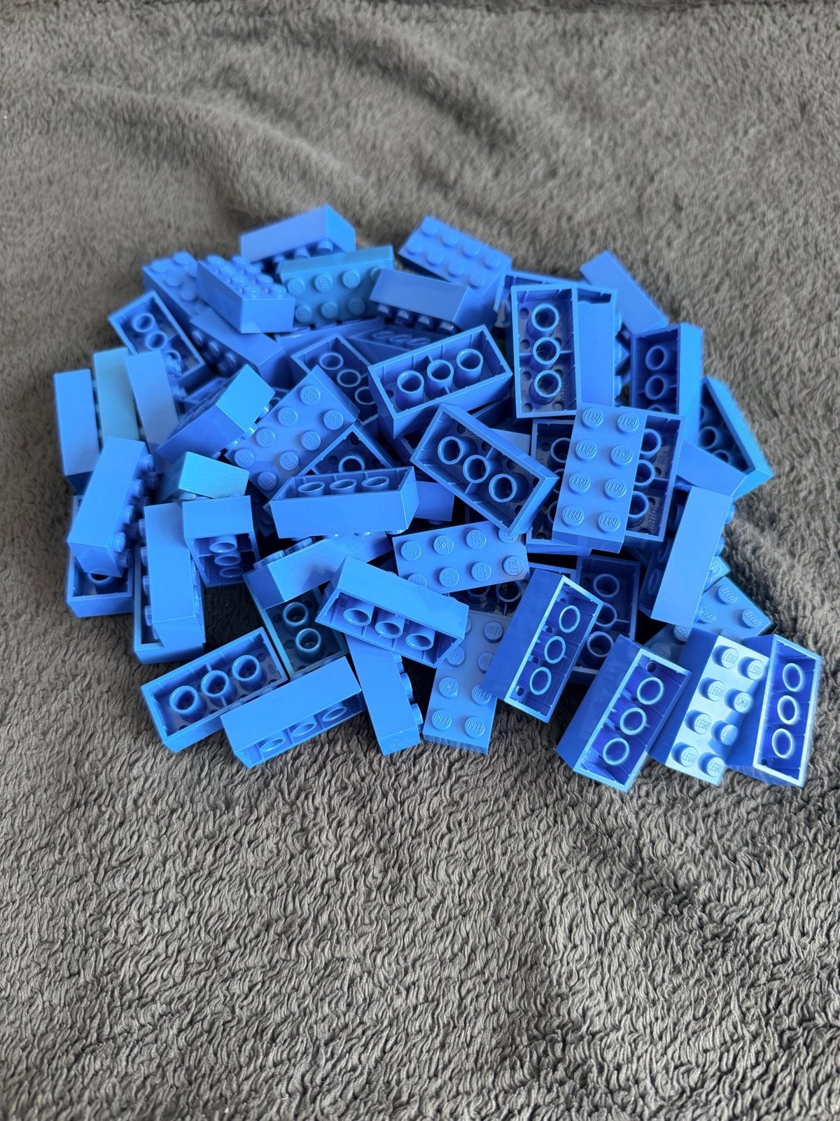 Lego 2x4 bouwstenen - 70 stuks, blauw, Ophalen of Verzenden, Gebruikt, Losse stenen, Lego