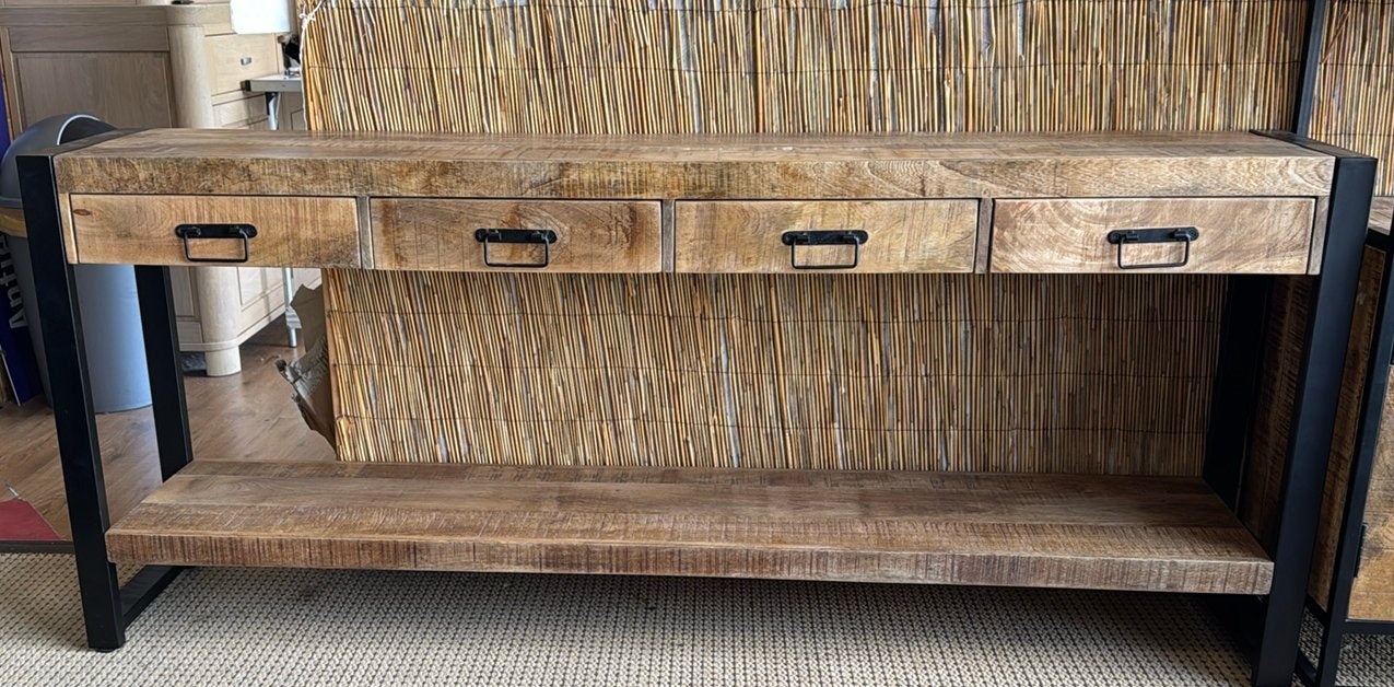Sidetable mangohout – 180 cm – 4 lades + extra plank, Huis en Inrichting, Kasten | Ladekasten, Overige materialen, Kringloopehb41@hotmail.com
