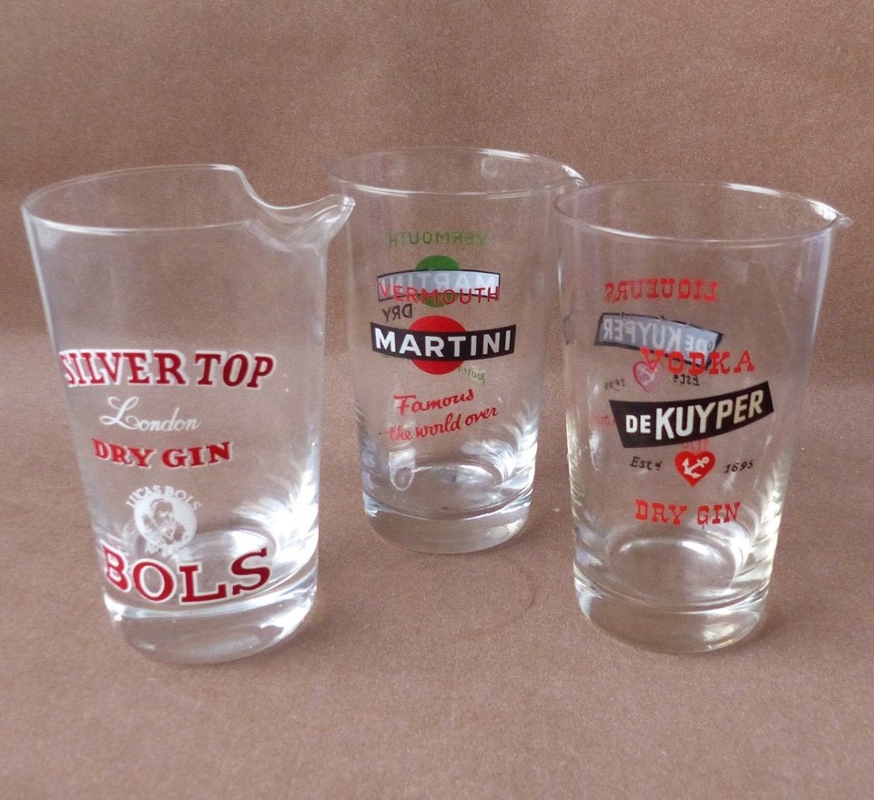 Schenkkan drankmerken Bols gin De Kuyper Martini kannetjes, Huis en Inrichting, Keuken | Servies, Glas of Glazen, Ophalen of Verzenden