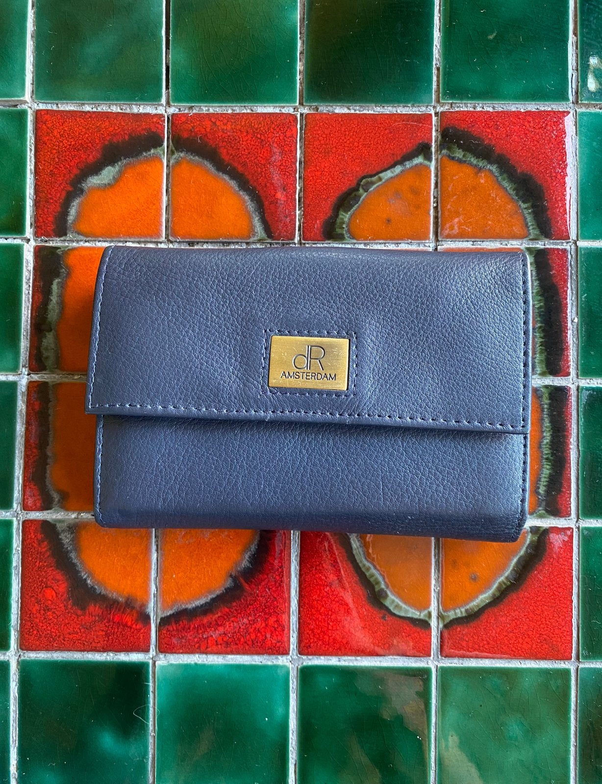 dR Amsterdam H. J. de Rooy portemonnee leer donkerblauw, Sieraden, Tassen en Uiterlijk, Portemonnees, Overige merken, Zo goed als nieuw