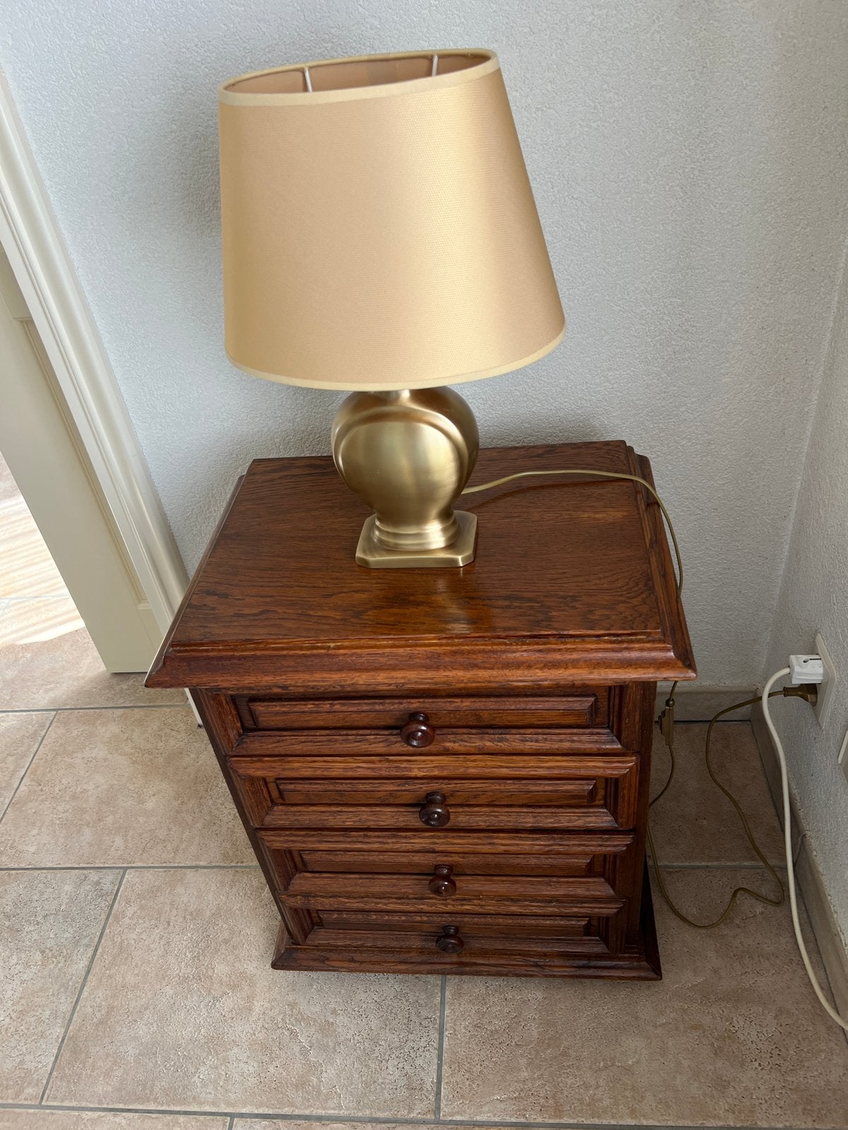 Tafellamp, Ophalen, 43 cm, Met kap, Schemerlamp