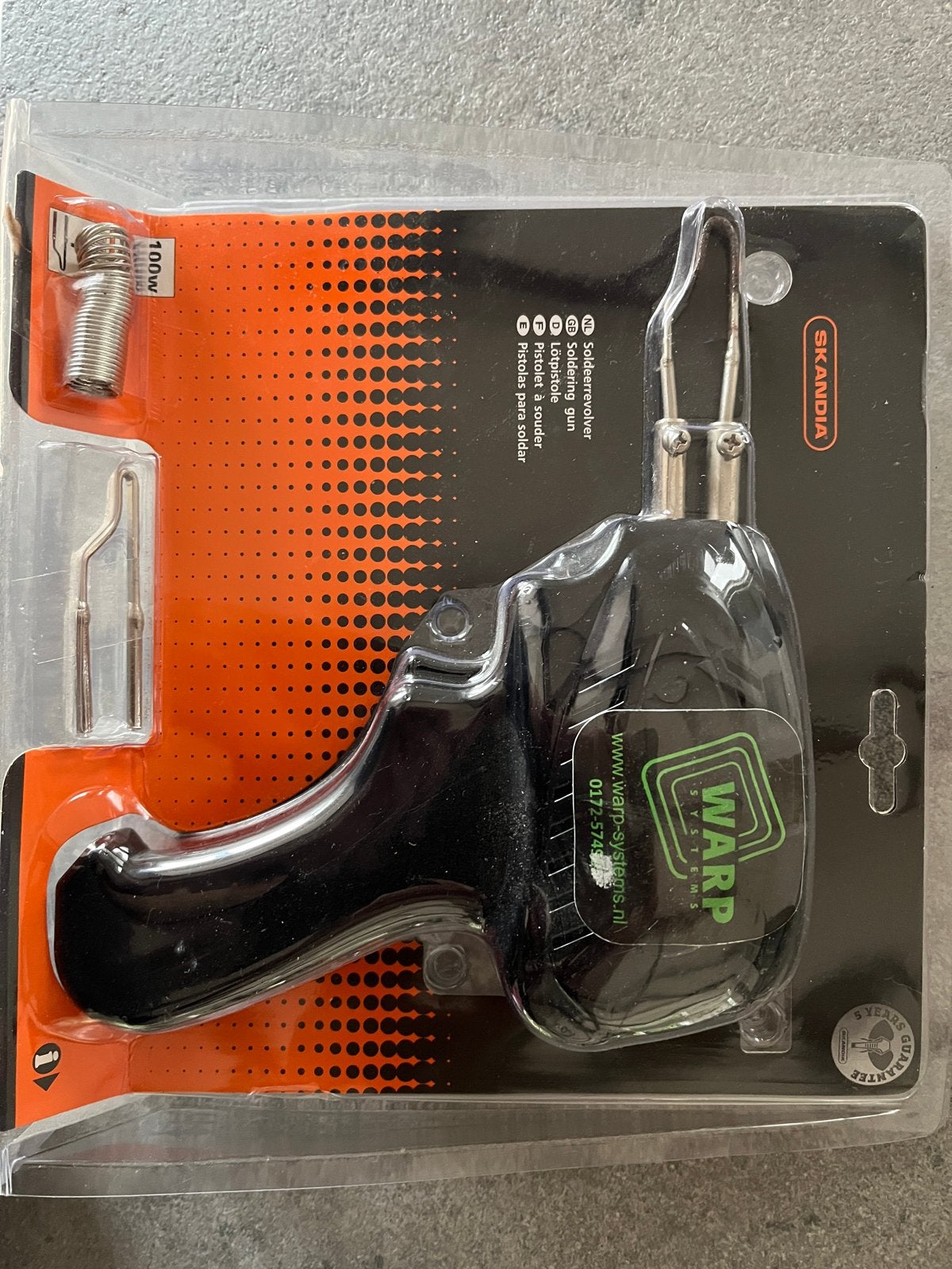 Skandia Soldeerpistool 100W - één keer gebruikt, verpakking, Doe-het-zelf en Verbouw, Gereedschap | Handgereedschap, Ophalen of Verzenden