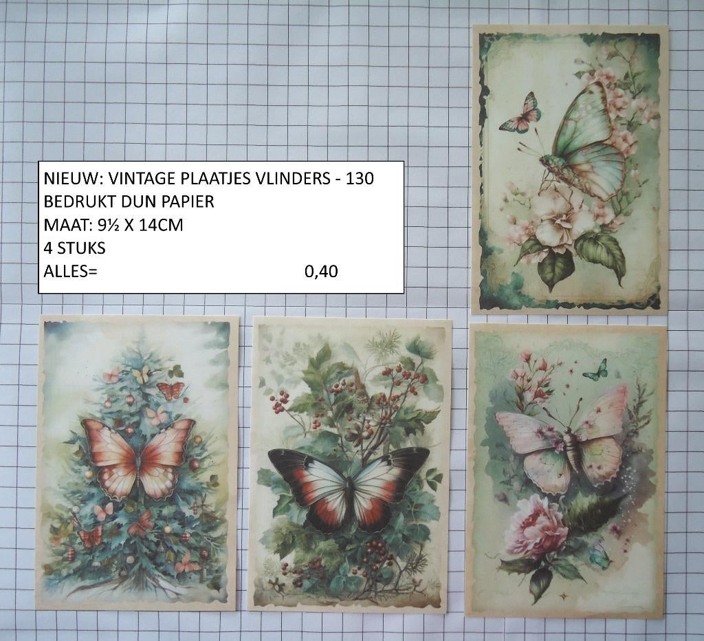 vintage plaatjes vlinders 130 ( alleen verzenden, Ophalen, Nieuw, Dieren, Knipvel