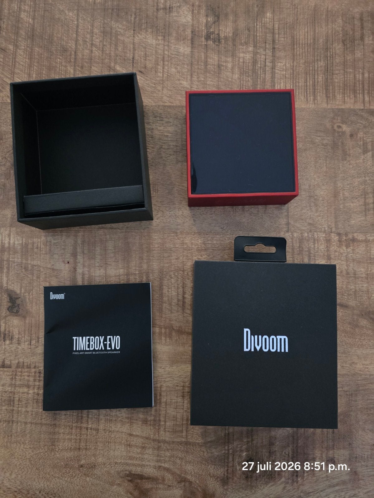 Divoom Timebox-Evo Draagbare Bluetooth Speaker, Zo goed als nieuw, Draagbare speaker, Bluetooth, Minder dan 60 watt