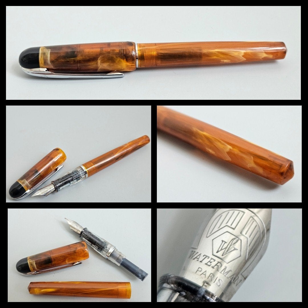 Waterman Paris, oranje vulpen., Verzamelen, Pennenverzamelingen, Ophalen of Verzenden, Zo goed als nieuw, Vulpen, Waterman