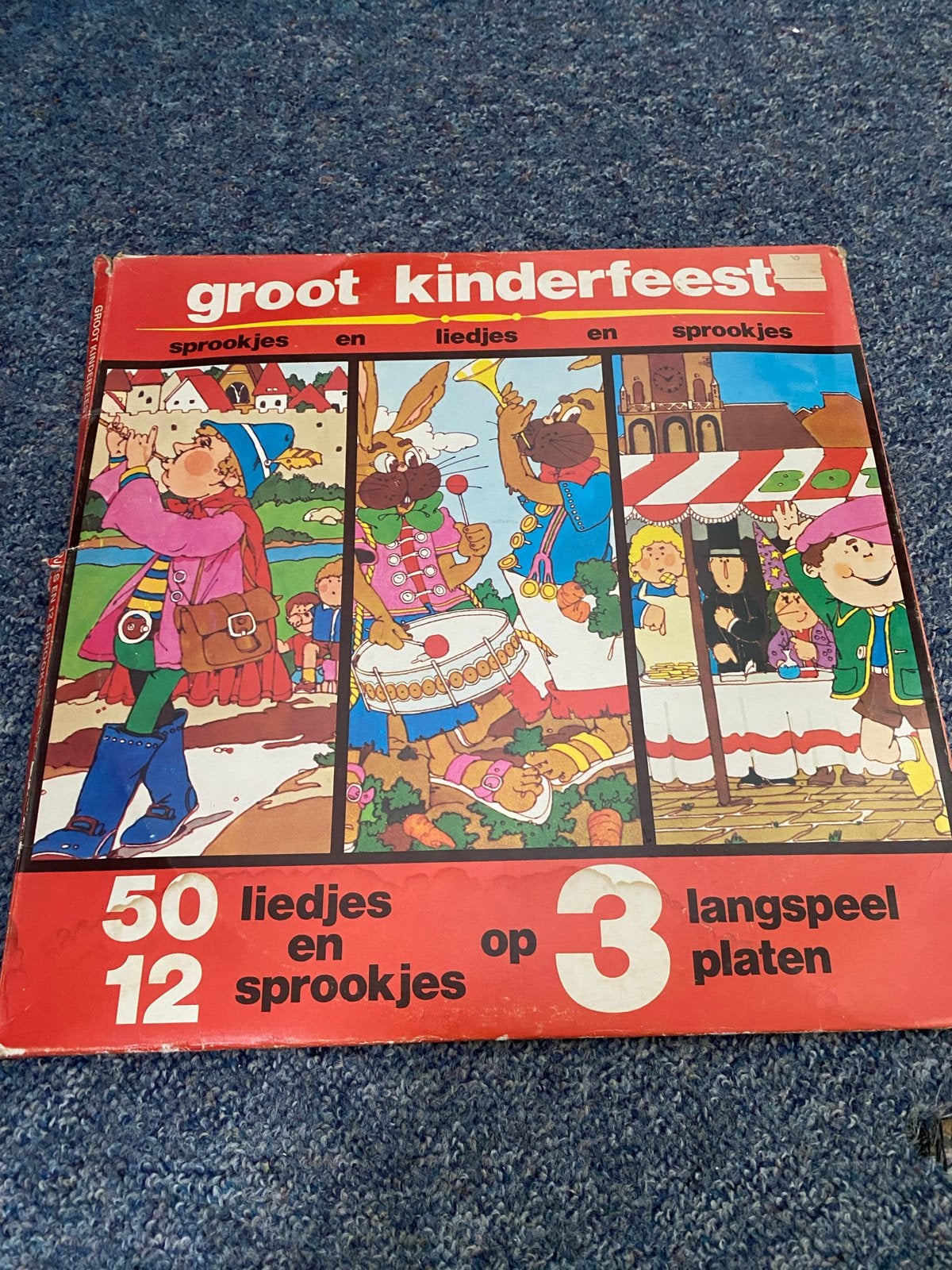 Groot Kinderfeest: 50 Liedjes en 12 Sprookjes op 3 LP's, Gebruikt, Tot 2 jaar, Ophalen of Verzenden, 12 inch