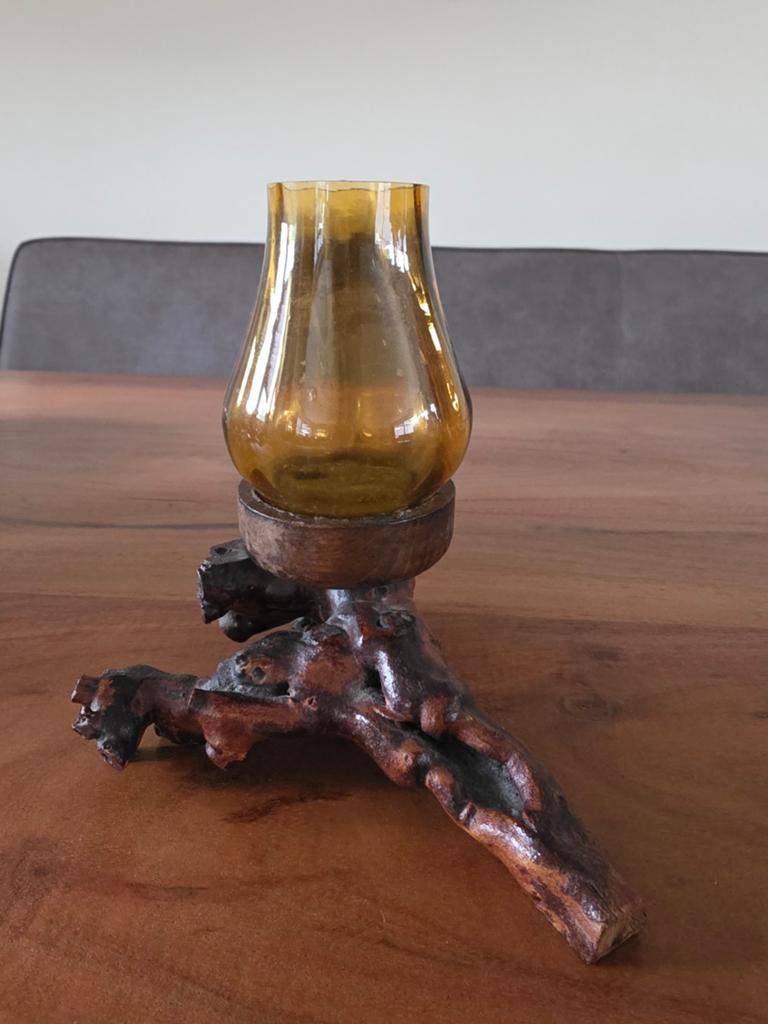 Waxinelichtje houder, Ophalen of Verzenden, Hout, Minder dan 25 cm