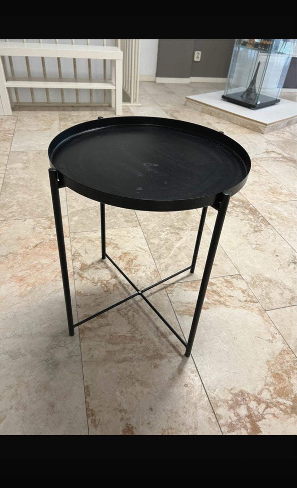IKEA GLADOM Salontafel/Bijzettafel Zwart, 45 tot 60 cm, Minder dan 55 cm, Gebruikt, Metaal of Aluminium