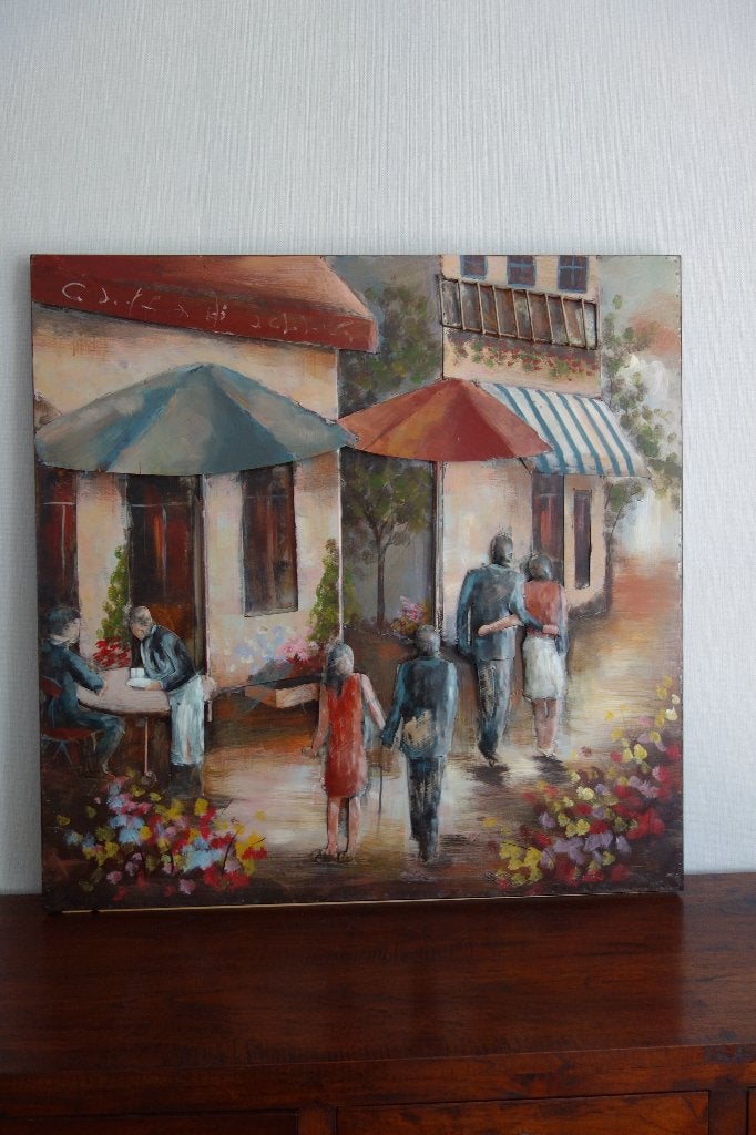 Wanddecoratie metaal, Ophalen of Verzenden, Zo goed als nieuw, Metaal, Decoratieobject