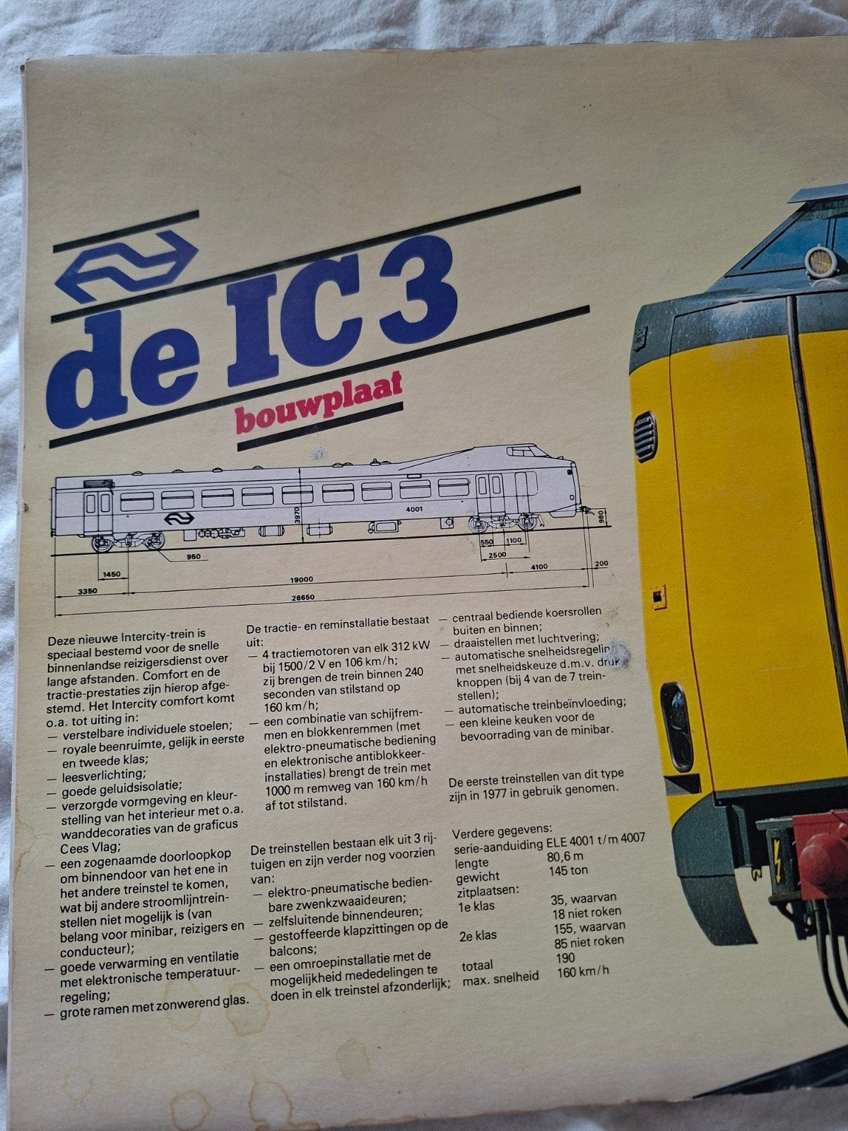NS Intercity IC3 Bouwplaat - Zeldzaam Trein Item, Ophalen of Verzenden