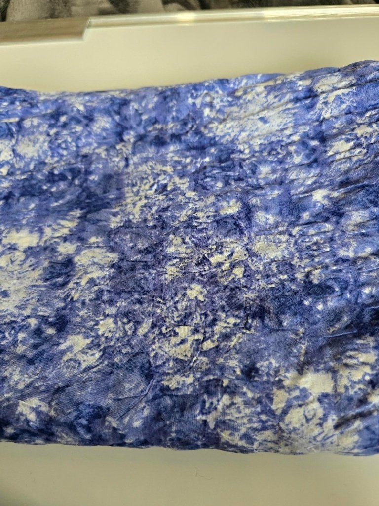 crepe blauw wit, Blauw, 120 cm of meer, Ophalen of Verzenden, Katoen