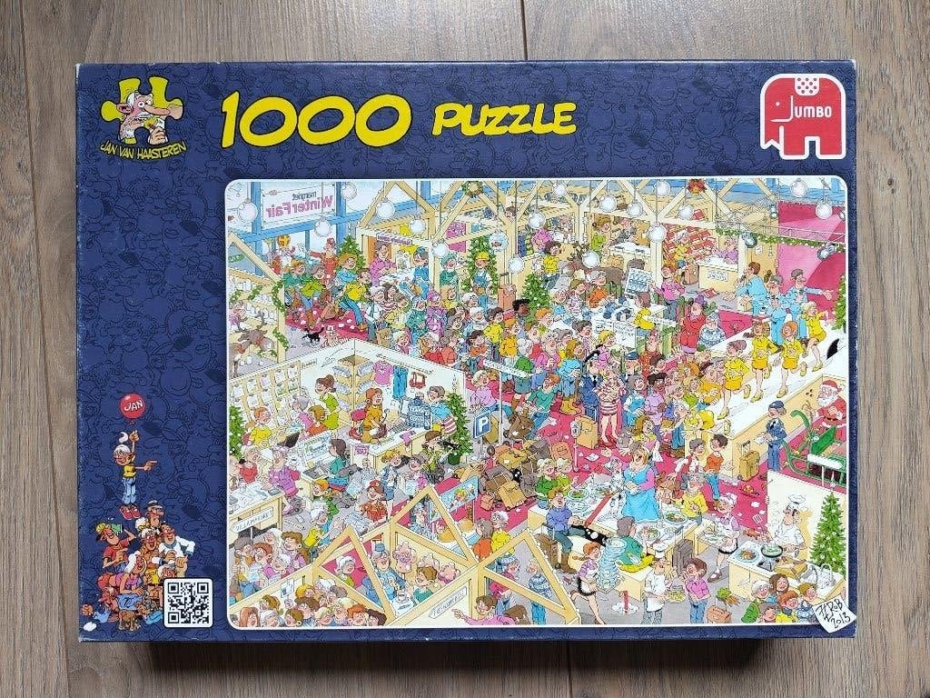 Jan van Haasteren - De winterfair (1000 stukjes), Ophalen of Verzenden, 500 t/m 1500 stukjes, Gebruikt, Legpuzzel