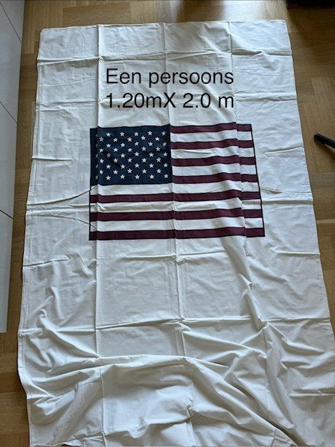 Dekbed overtrek USA vlag, Ophalen, Eenpersoons, Beige, Dekbedovertrek