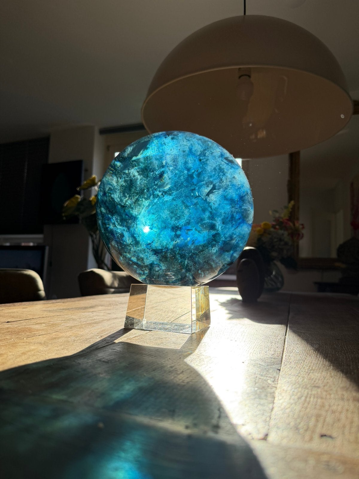 Andara Glas Kristal / Gewicht 14,7 kilo. Omtrek +/- 74 cm, Ophalen, Mineraal