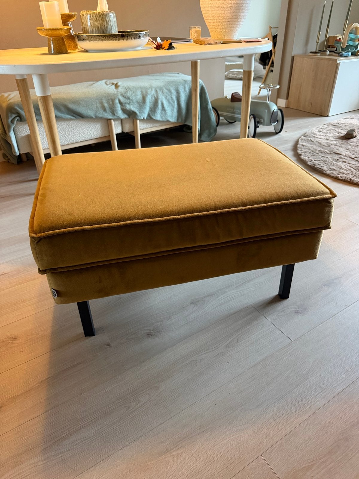 Hocker Be Pure Home - Goudbruin/Honing/Oker, Ophalen, 50 tot 75 cm, Zo goed als nieuw, 75 tot 100 cm