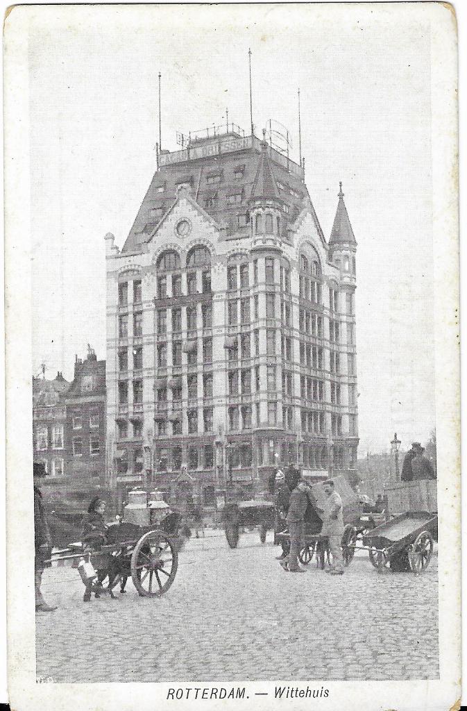 Rotterdam, Witte Huis, veldwachter, mannen, handkar, meisje, Verzenden, Voor 1920, Ongelopen, Zuid-Holland