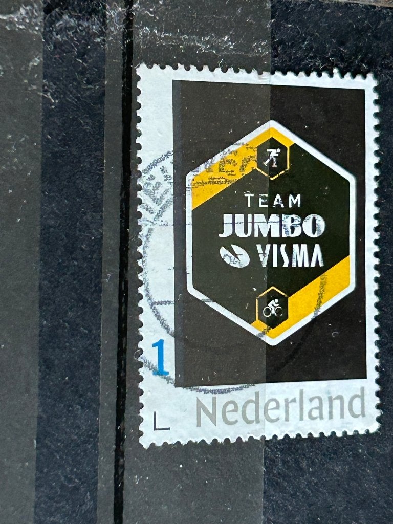 Persoonlijke zegel. Logo Jumbo Visma. Sport. Wielrennen., Ophalen of Verzenden, Na 1940, Gestempeld