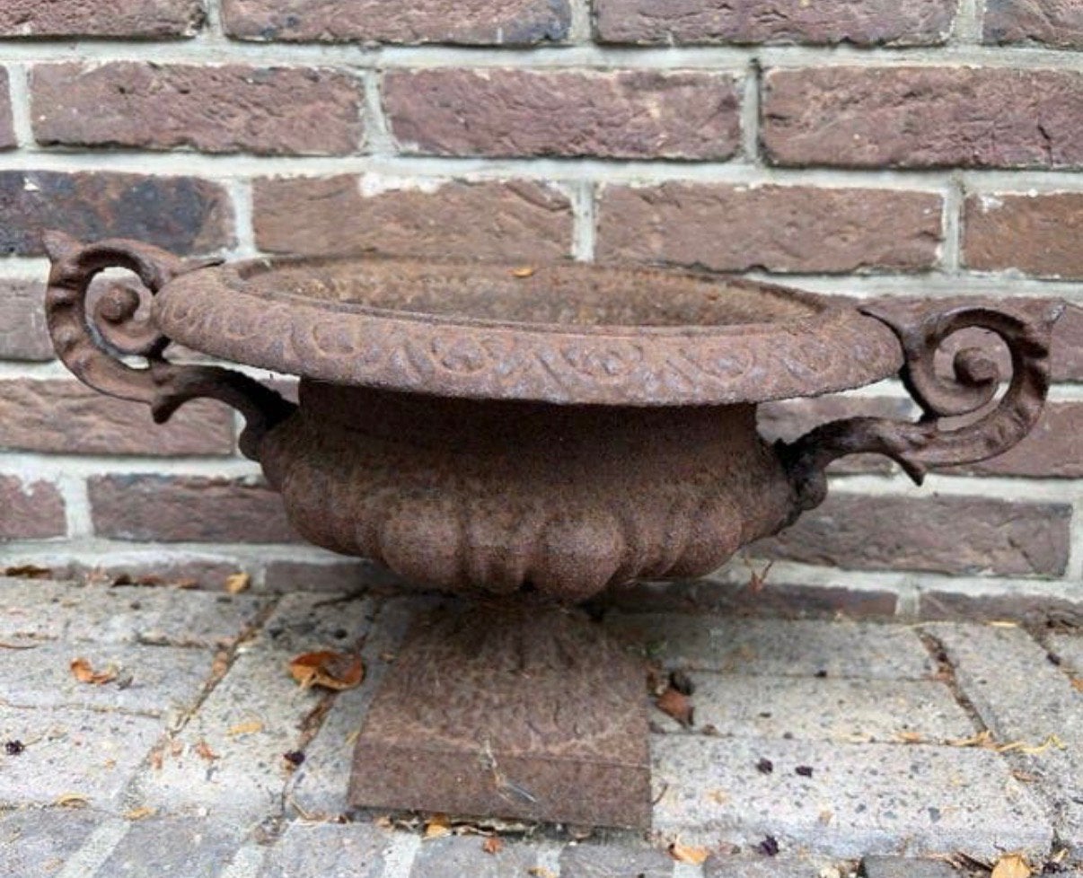 Brocante gietijzeren schaal/jardinière/bloempot/plantenpot, Ophalen