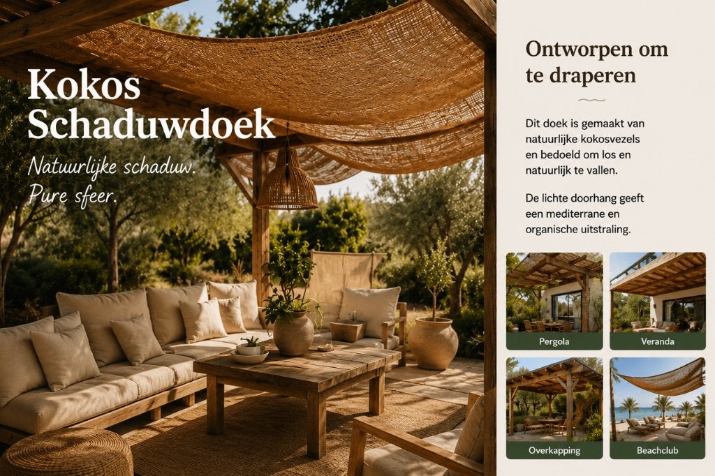 2e kansjes – kokos schaduwdoeken, Ophalen of Verzenden, Nieuw