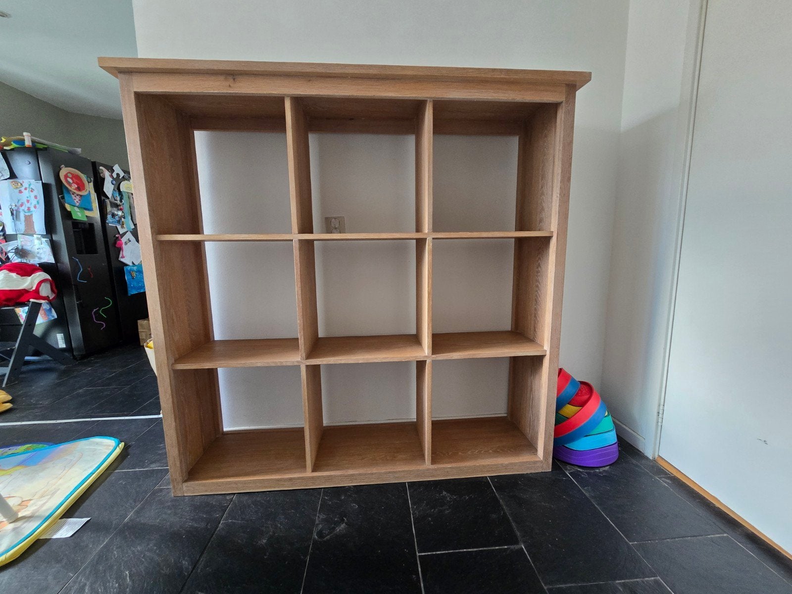 massief eiken vakkenkast, Huis en Inrichting, Ophalen, Met plank(en), Gebruikt, 100 tot 150 cm