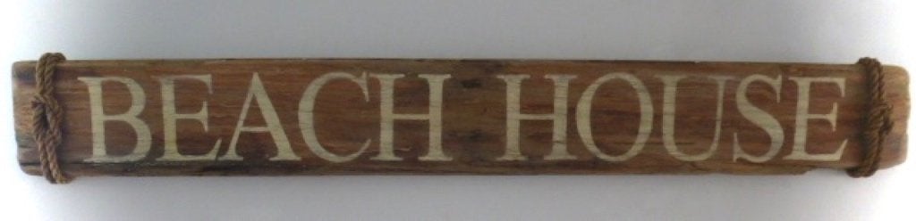 Groot eikenhouten bord/Beach House/zee/nautisch/strand huis, 22 cm, Hout, Ophalen of Verzenden, 155 cm