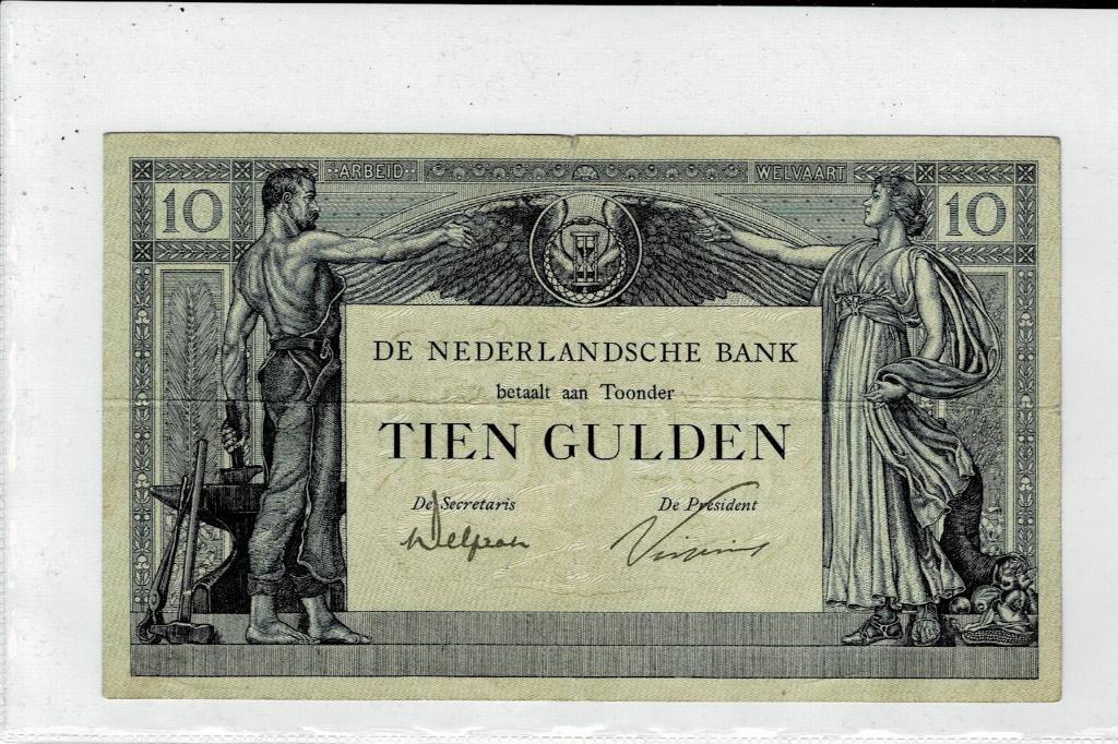 Arbeid & Welvaart, 10 gulden 1921 - NVMH 38-1, Verzenden, 10 gulden