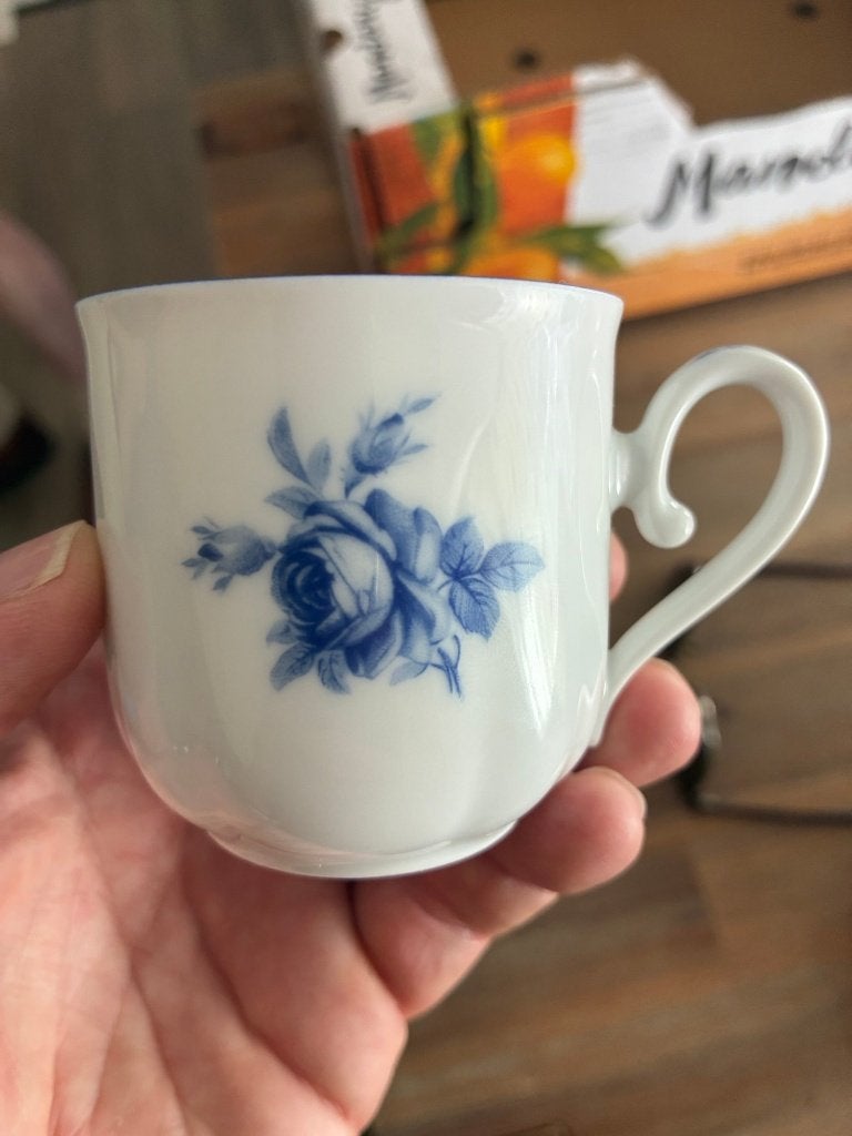 Seltmann Weiden set van 6 kopjes en schotels, Ophalen, Overige merken, Zo goed als nieuw, Delftsblauw