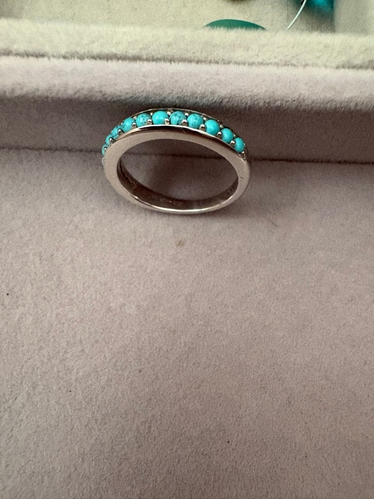 TI SENTO  ring met turquoise kralen – 12123TQ – maat 54, Blauw, Ophalen of Verzenden, Zo goed als nieuw, 17 tot 18