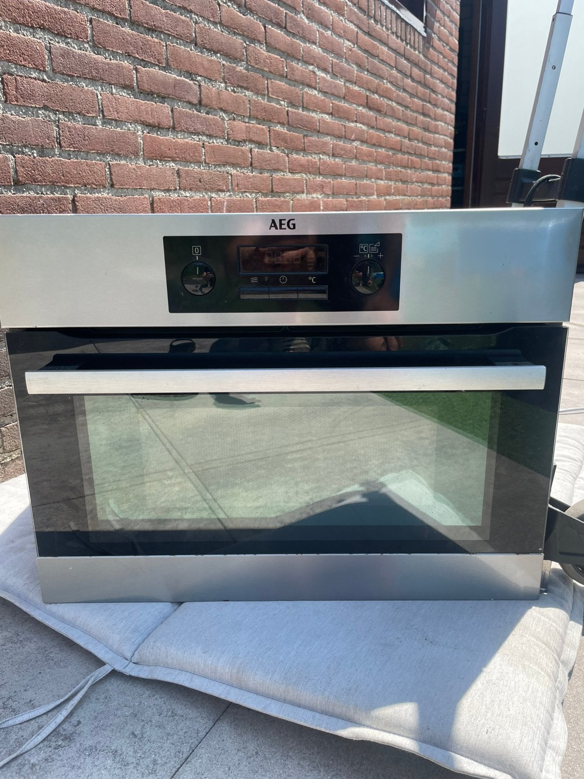 AEG Inbouw oven zwart metalic, Ophalen, Minder dan 45 cm, Gebruikt, Oven