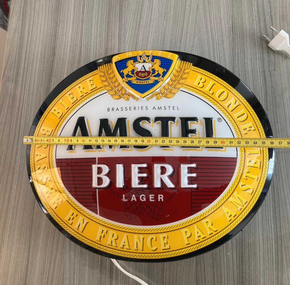 Amstel bier licht reclame, Verzamelen, Ophalen of Verzenden, Gebruikt, Reclamebord, Plaat of Schild, Amstel
