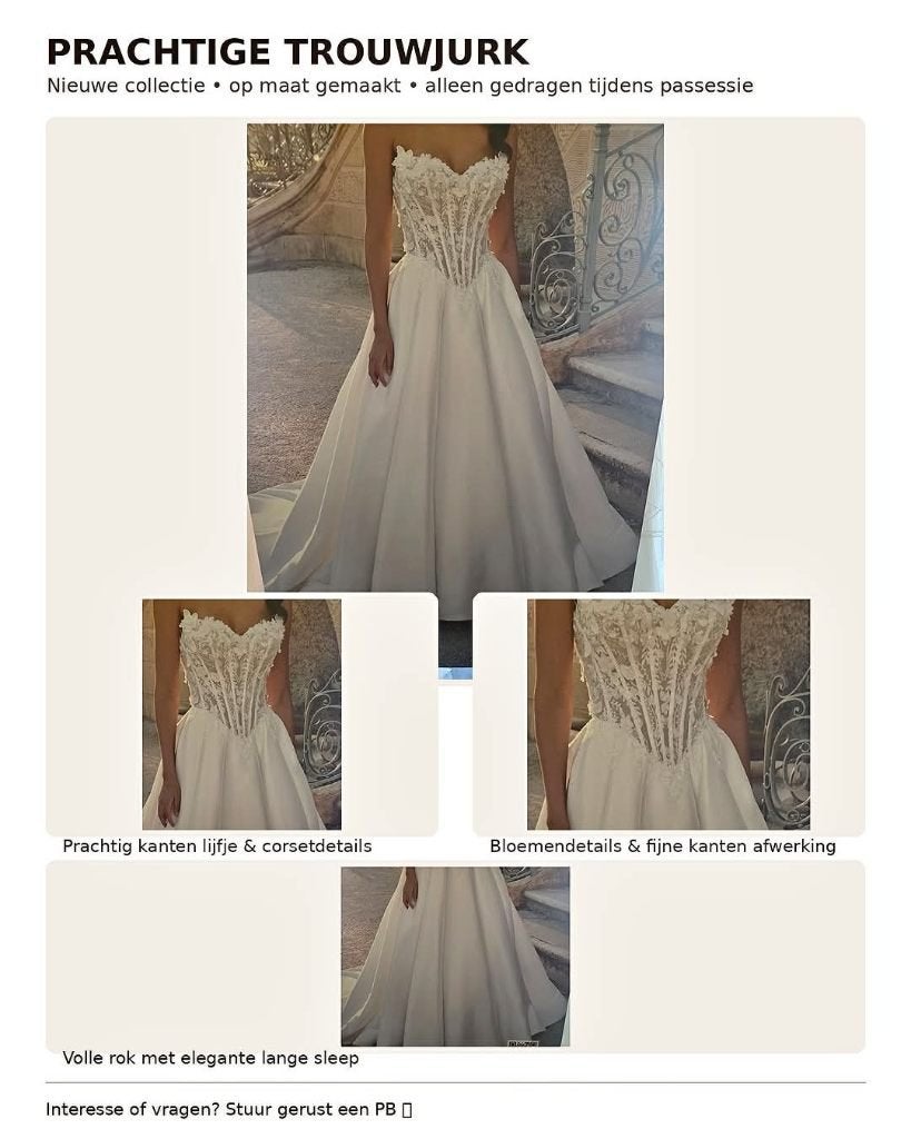 Prachtige Trouwjurk - Nieuwe Collectie, Op Maat Gemaakt, Kleding | Dames, Trouwkleding en Trouwaccessoires, Ophalen, Trouwjurk