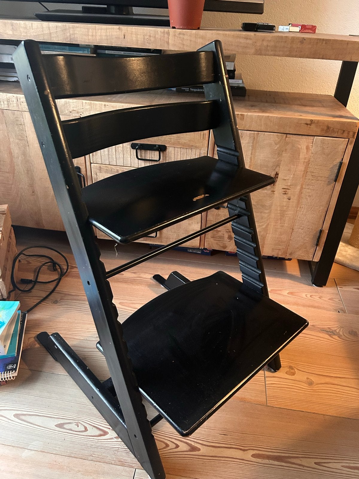 Stokke Tripp Trapp kinderstoel - Zwart, Ophalen, Gebruikt, Meegroeistoel