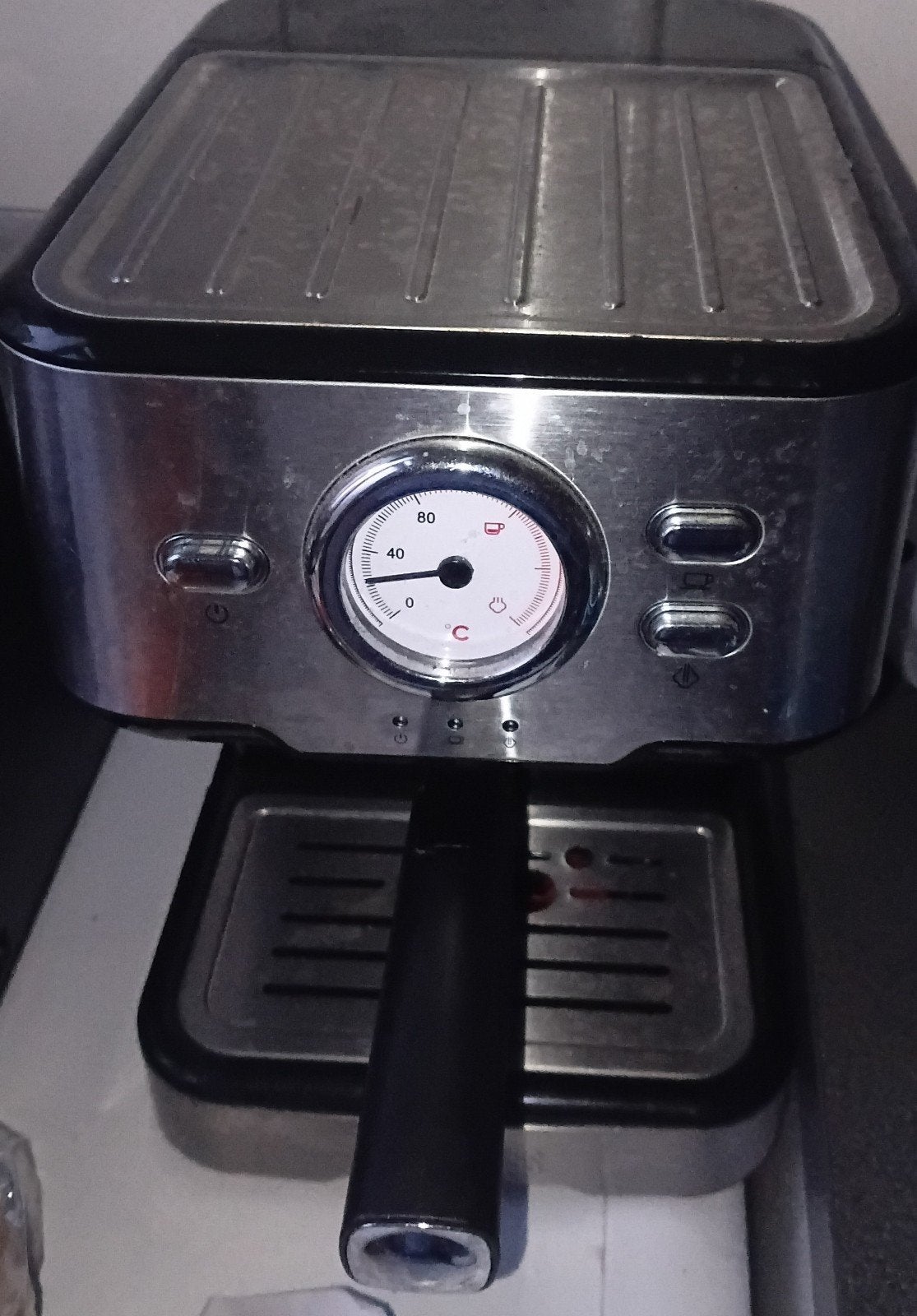 Espressomachine met drukmeter - werkt goed, Stoompijpje, Gebruikt, Espresso apparaat, Gemalen koffie
