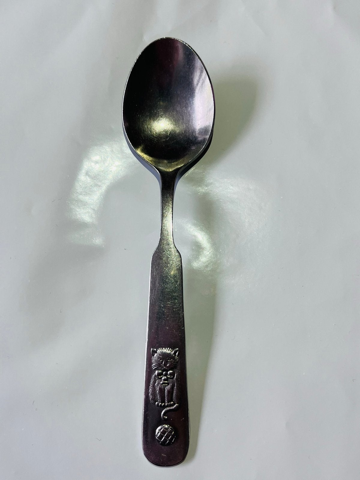 Vintage kinderlepel Sola Elite met kattenmotief, Ophalen of Verzenden