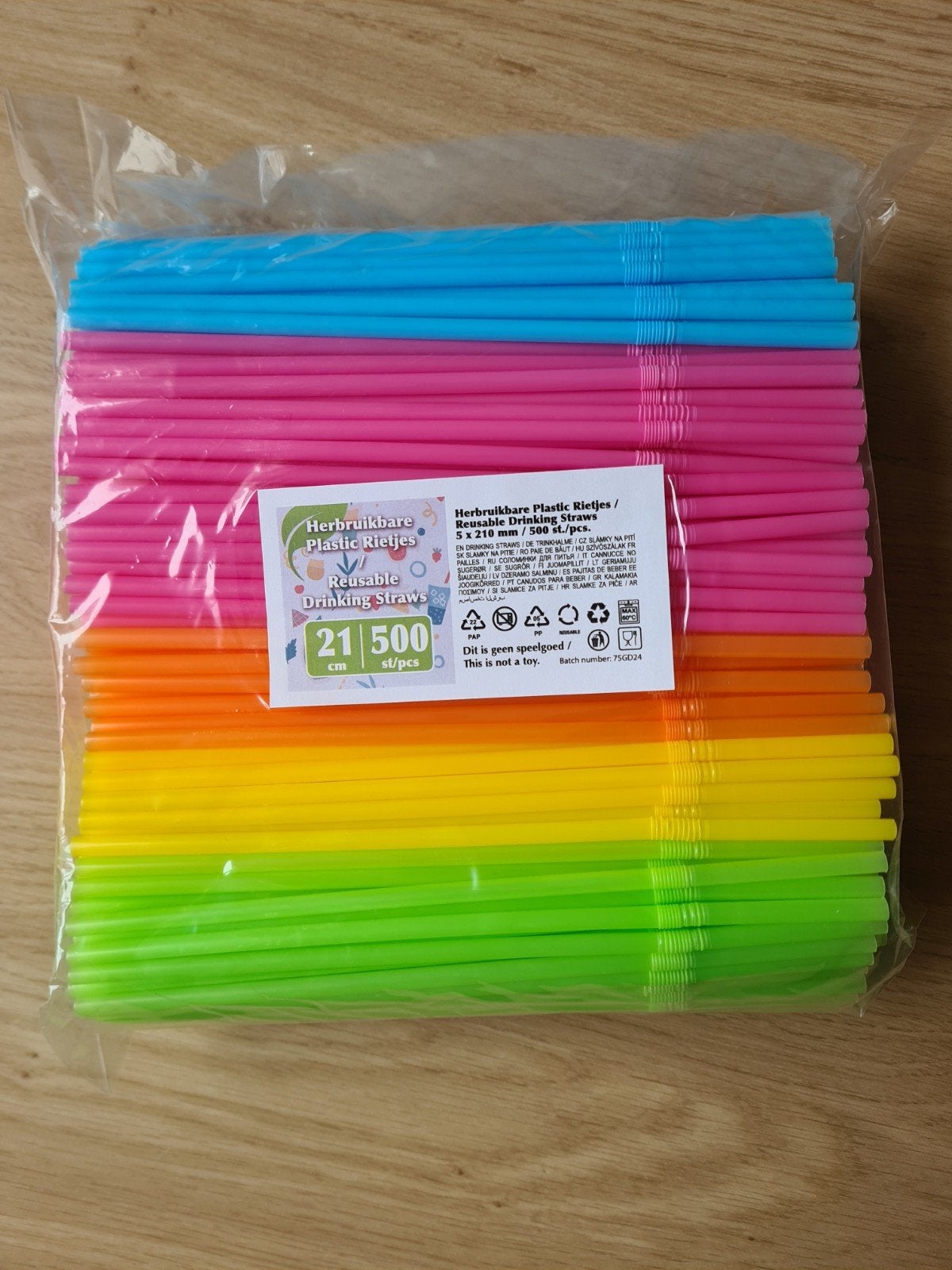Gekleurde plastic buig rietjes, Ophalen, Overige typen, Nieuw, Meerkleurig