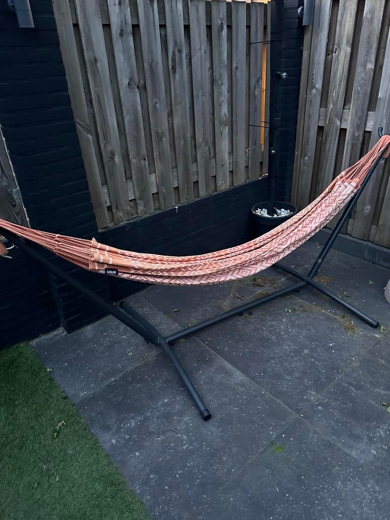 Luilak Hangmat met standaard - Zo goed als nieuw, Ophalen, Meerpersoons, Zo goed als nieuw, Met standaard