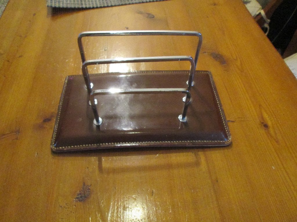 Retro Lederen Bureau Documenten Post houder 24x14 cm, Antiek en Kunst, Ophalen of Verzenden